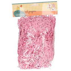 Foto van Decoratie paasgras vulmateriaal - crepe papier - roze - 50 gram - feestdecoratievoorwerp