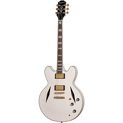 Foto van Epiphone emily wolfe white wolfe sheraton aged bone white semi-akoestische gitaar met epilite case