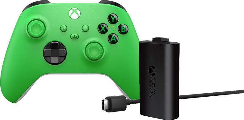 Foto van Xbox series x en s wireless controller groen + charge kit