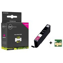 Foto van Inktmedia® -navulinkt - geschikt canon cli-571m xl inktcartridge magenta hoge capaciteit - navul inkt - refill inkt