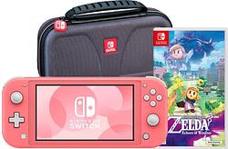 Foto van Nintendo switch lite koraal + zelda: echoes of wisdom + bigben beschermtas