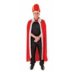 Foto van Rode konings cape met hoed - carnavalskostuums