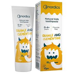 Foto van Nordics tandpasta kids orange 50 ml wit/oranje