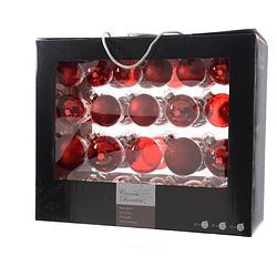 Foto van Kerstbal glas gl-mt-glit-tr/assorted/kerstrood