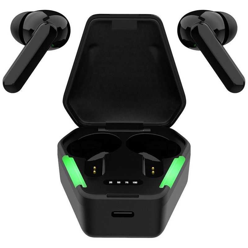 Foto van Streetz tws-115 in ear headset bluetooth gamen stereo zwart indicator voor batterijstatus, headset, volumeregeling, touchbesturing