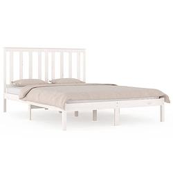 Foto van Vidaxl bedframe massief grenenhout wit 120x200 cm