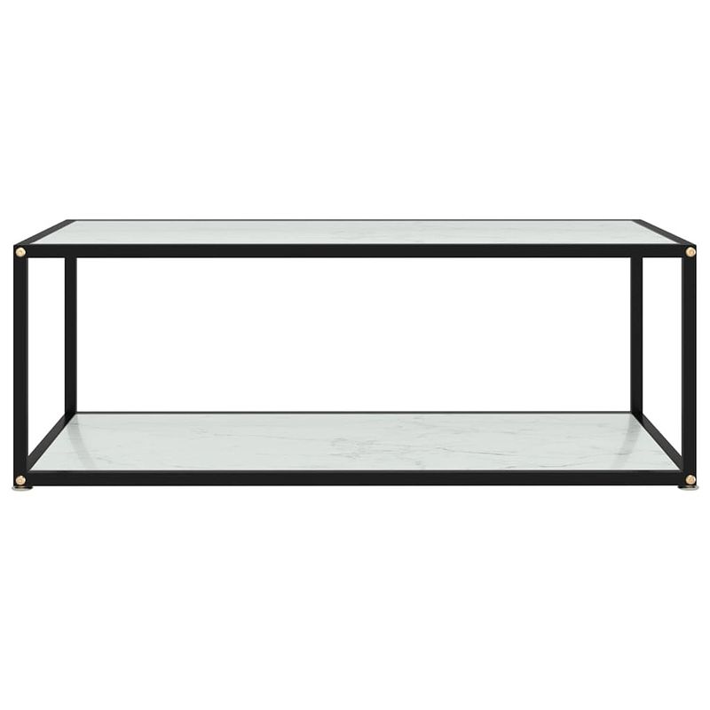 Foto van The living store salontafel 100x50x35 cm gehard glas wit - tafel