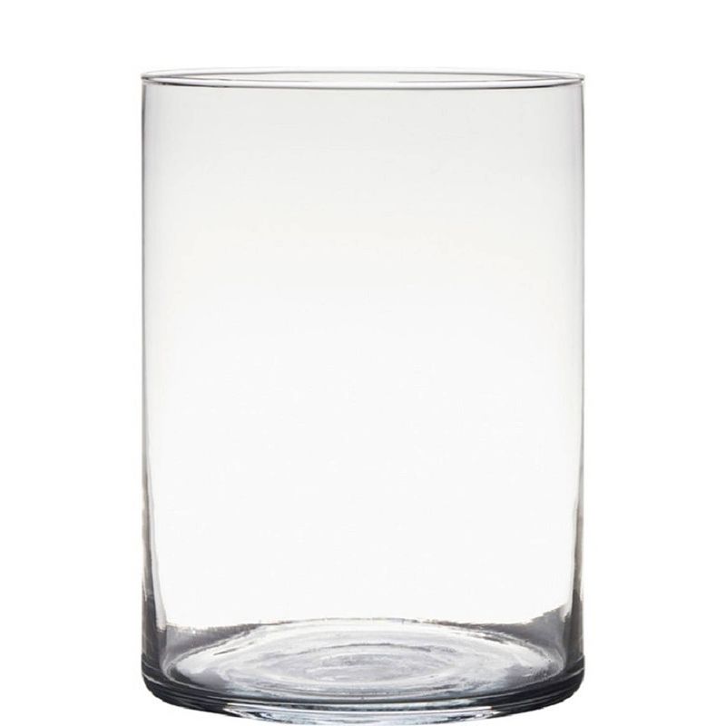 Foto van Transparante home-basics cylinder vorm vaas/vazen van glas 25 x 18 cm - vazen