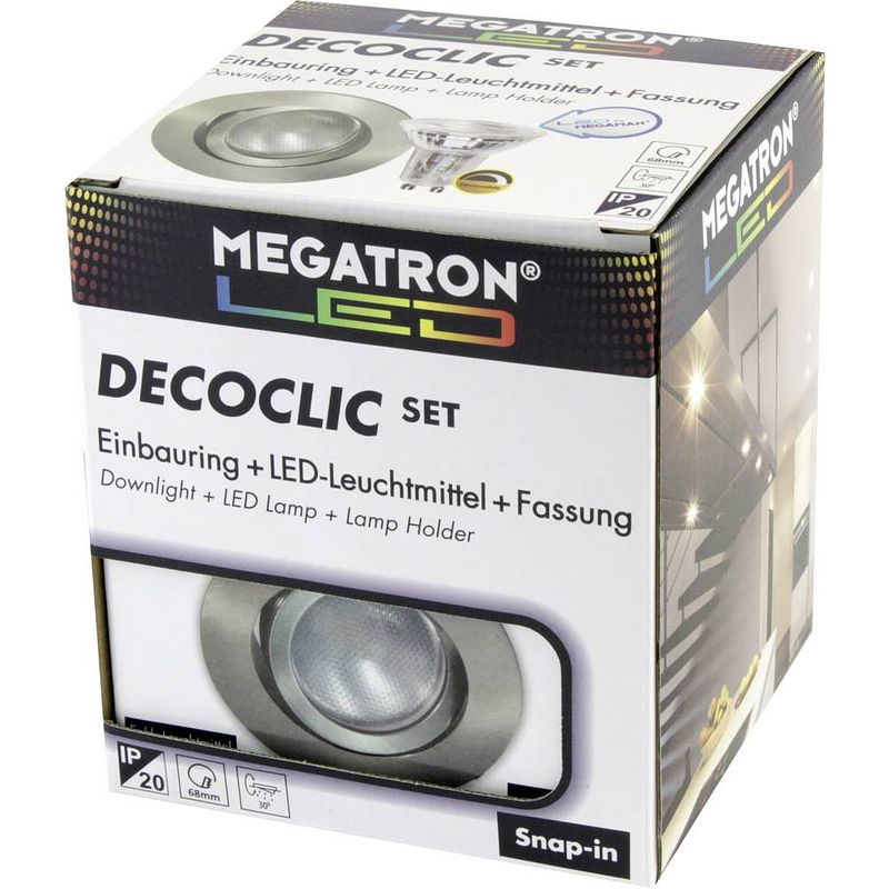 Foto van Megatron mt75404 megatron inbouwlamp led gu10, gu5.3 6 w ijzer (geborsteld)