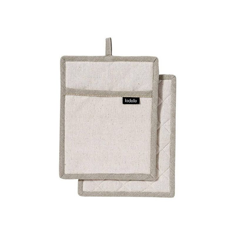 Foto van Ladelle - pannenlap, set van 2, beige - ladelle eco recycled