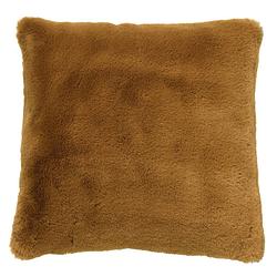 Foto van Dutch decor zaya - sierkussen unikleur tobacco brown 45x45 cm - bruin - bruin