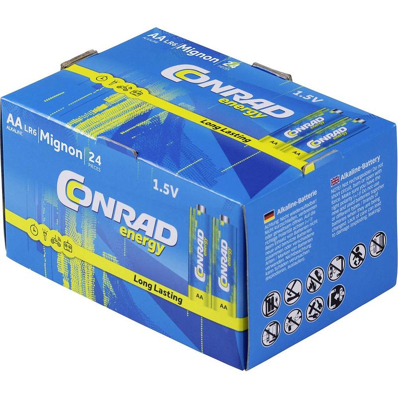 Foto van Conrad energy lr06 aa batterij (penlite) alkaline 1.5 v 24 stuk(s)