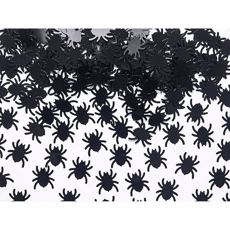 Foto van Halloween - 3x halloween spinnen confetti zwart 45 gram - confetti