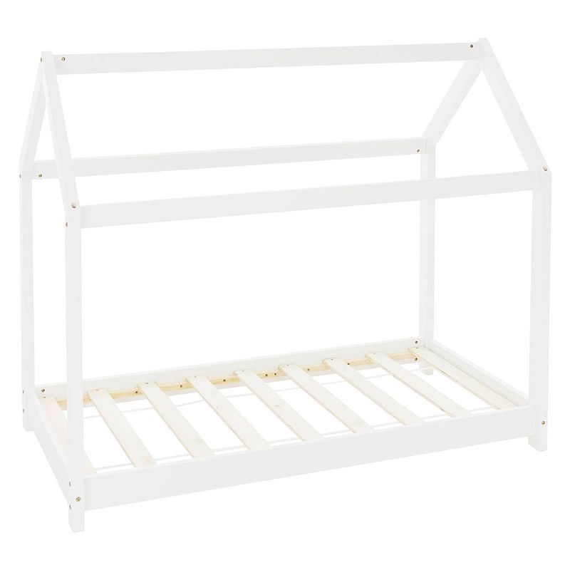 Foto van Kinderbed met dak en lattenbodem 80x160 cm white pine ml design