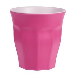 Foto van Onbreekbare kunststof/melamine roze drinkbeker 9 x 8.7 cm voor outdoor/camping - drinkbekers