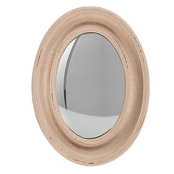 Foto van Haes deco - ovale vintage spiegel - beige - 24x5x32 cm - hout / glas - wandspiegel, spiegel ovaal