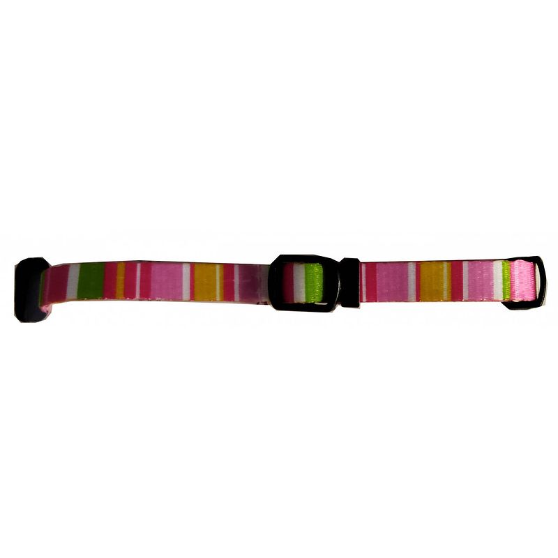 Foto van M-pets kattenhalsband gestreept 30 x 1,3 cm roze