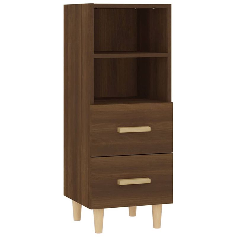 Foto van Vidaxl dressoir 34,5x34x90 cm bewerkt hout bruineikenkleurig