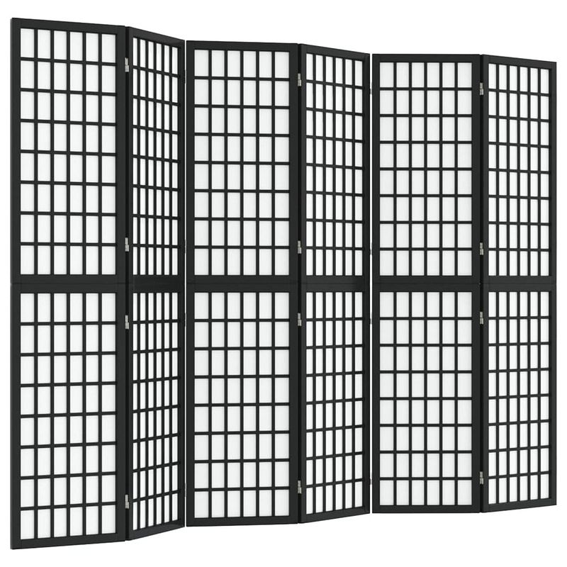 Foto van Vidaxl kamerscherm inklapbaar 6 panelen japanse stijl 240x170 cm zwart