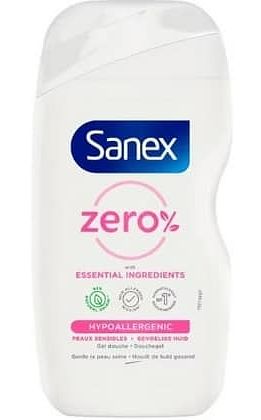 Foto van Sanex douchegel zero% hypoallergenic