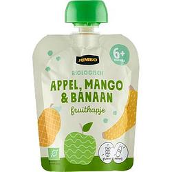 Foto van Jumbo biologisch fruithapje 6+ maanden appel, mango & banaan 90 g