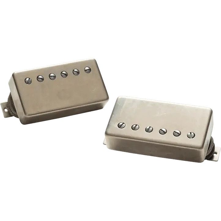 Foto van Seymour duncan aph-2s slash alnico ii pro humbucker set raw nickel cover gitaarelementen (set van 2)