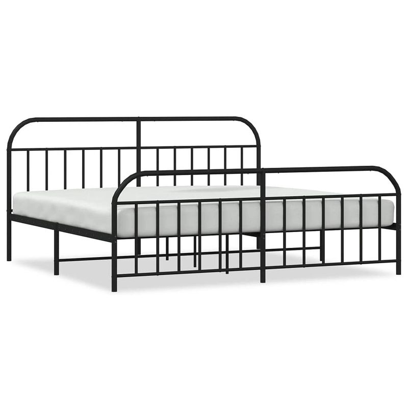 Foto van The living store bedframe - klassiek - metalen constructie - 207 x 206 x 100 cm - zwart