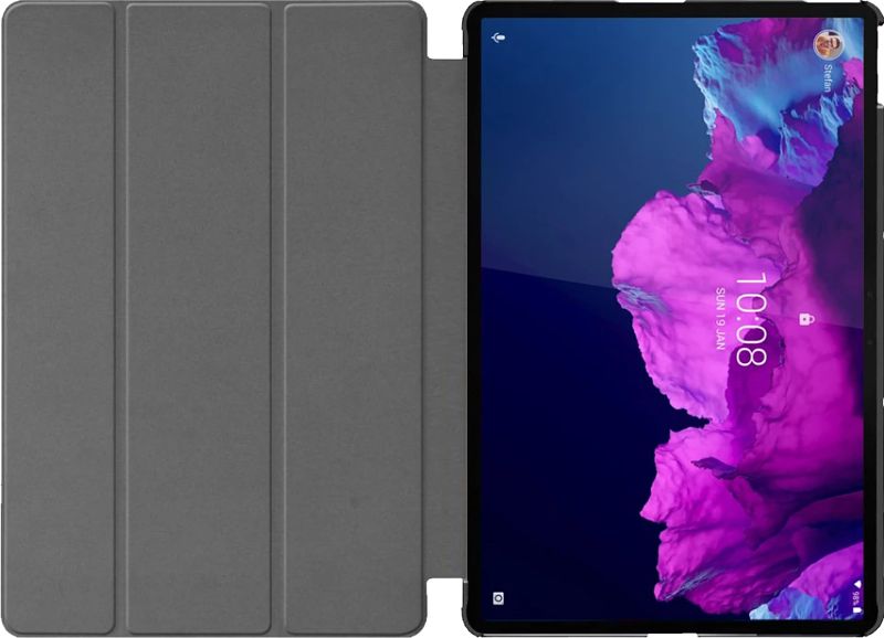 Foto van Just in case tri-fold lenovo tab p11 pro book case blauw