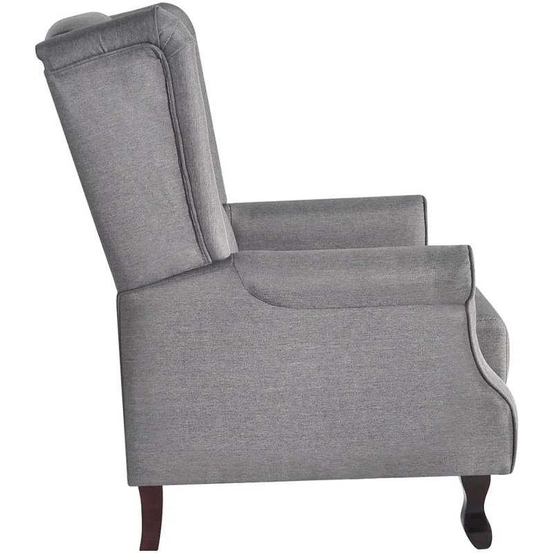 Foto van The living store verstelbare fauteuil grijs - 74.5 x 85.5 x 102 cm - houten poten