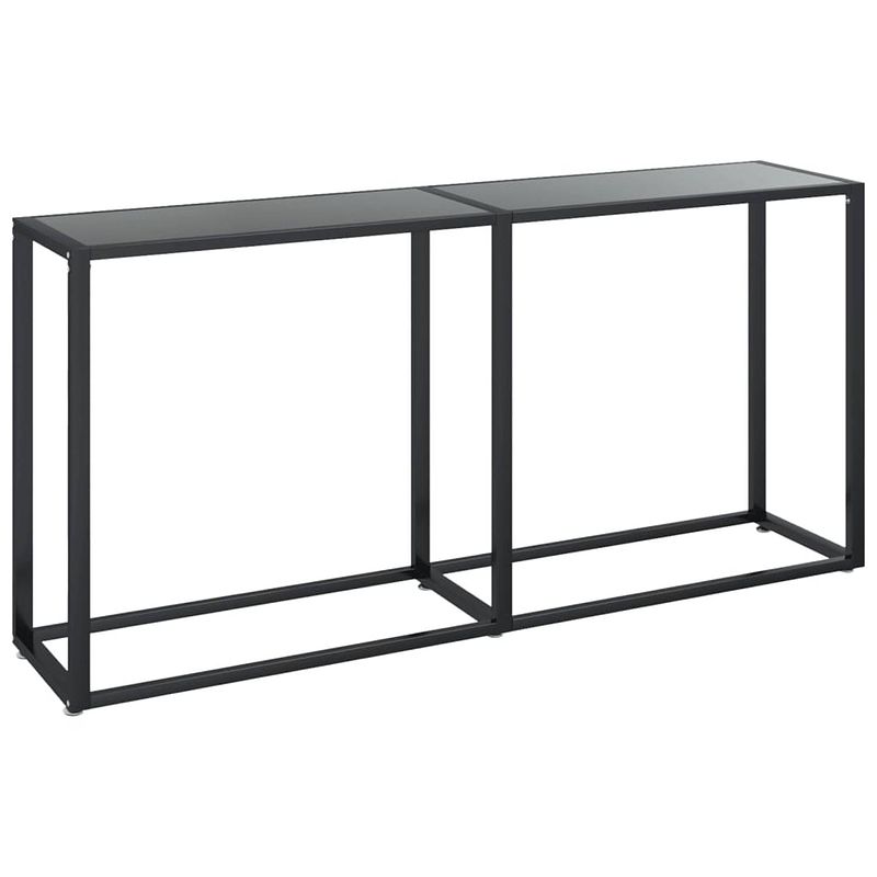 Foto van Vidaxl wandtafel 160x35x75,5 cm gehard glas zwart