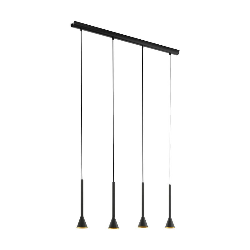 Foto van Eglo cortaderas hanglamp - gu10 - 113 cm - zwart/goud