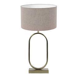 Foto van Light & living jamiri tafellamp - e27 (grote fitting) - goud en taupe