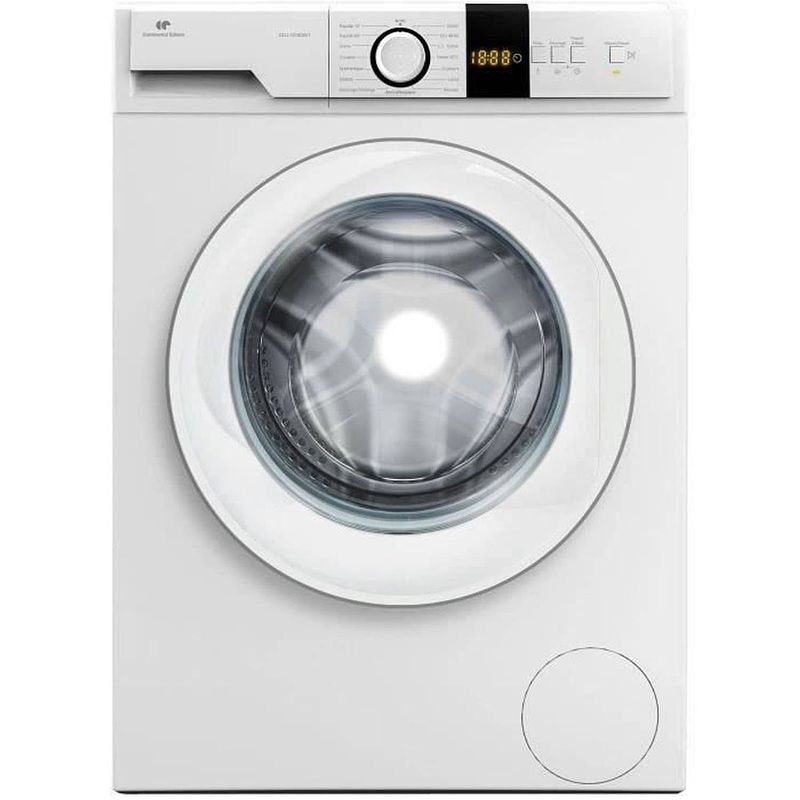 Foto van Continental edison cell10140w1 patrijspoort wasmachine - 10 kg - inductiemotor - breedte 59,7 cm - 1400 tpm - wit