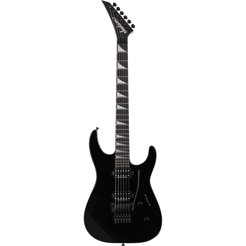 Foto van Jackson mj series dinky dkr mah, gloss black, elektrische gitaar met gotoh ge1996t