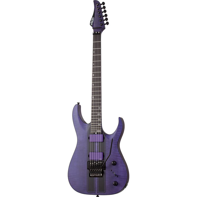 Foto van Schecter banshee gt fr satin trans purple elektrische gitaar