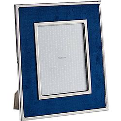 Foto van Giftdecor fotolijst 20 x 15 cm fluweel/staal donkerblauw/zilver