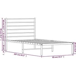 Foto van The living store bedframe klassiek wit - 207x85x90 cm - robuuste metalen constructie