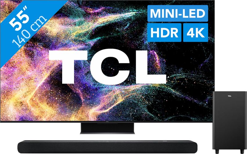 Foto van Tcl qled 55c843 (2023) + soundbar