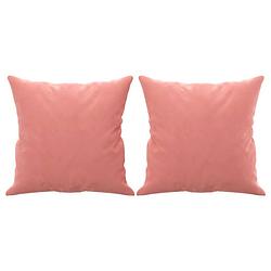 Foto van Vidaxl sierkussens 2 st 40x40 cm fluweel roze