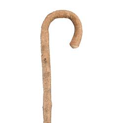 Foto van Gastrock houten wandelstok - essenhout - bruin - rond handvat - voor heren en dames - lengte 94 cm