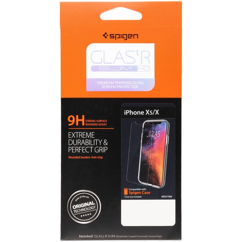 Foto van Spigen glastr screenprotector voor de iphone xs / x