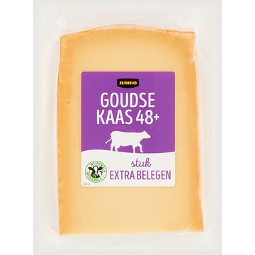 Foto van Jumbo goudse kaas extra belegen 48+ stuk 450g