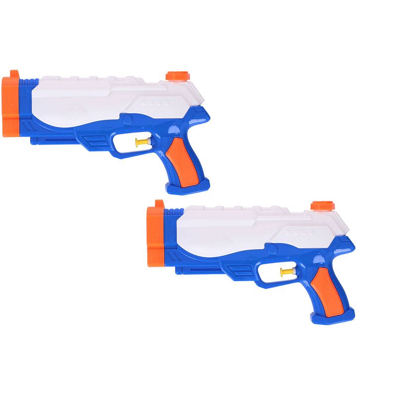 Foto van 2x waterpistool/waterpistolen blauw 24,5 cm - waterpistolen