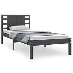 Foto van Vidaxl bedframe massief grenenhout grijs 90x200 cm