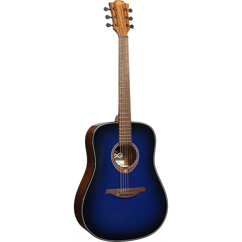 Foto van Lag guitars tramontane special edition dreadnought t-blue-d westerngitaar