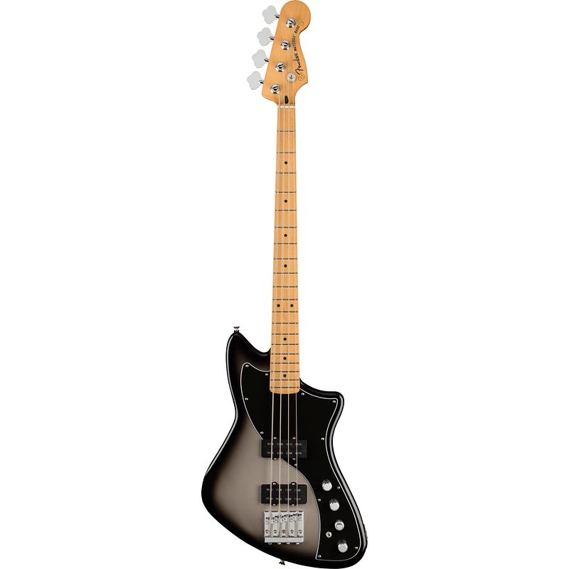 Foto van Fender player plus active meteora bass mn silverburst elektrische basgitaar met deluxe gigbag