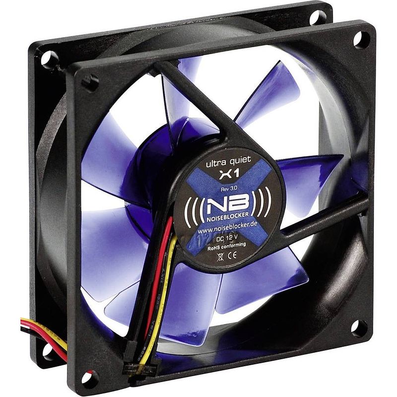 Foto van Noiseblocker blacksilent x1 pc-ventilator (b x h x d) 80 x 80 x 25 mm