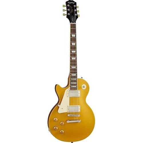 Foto van Epiphone les paul standard 's50s metallic gold lh linkshandige elektrische gitaar