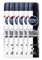 Foto van Nivea men black & white invisible deodorant spray xl voordeelverpakking