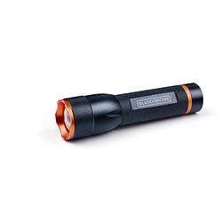Foto van Black+decker led zaklamp 500 lumen - 100m bereik - 3 lichtstanden: hoog, laag, pulserend - zwart/oranje